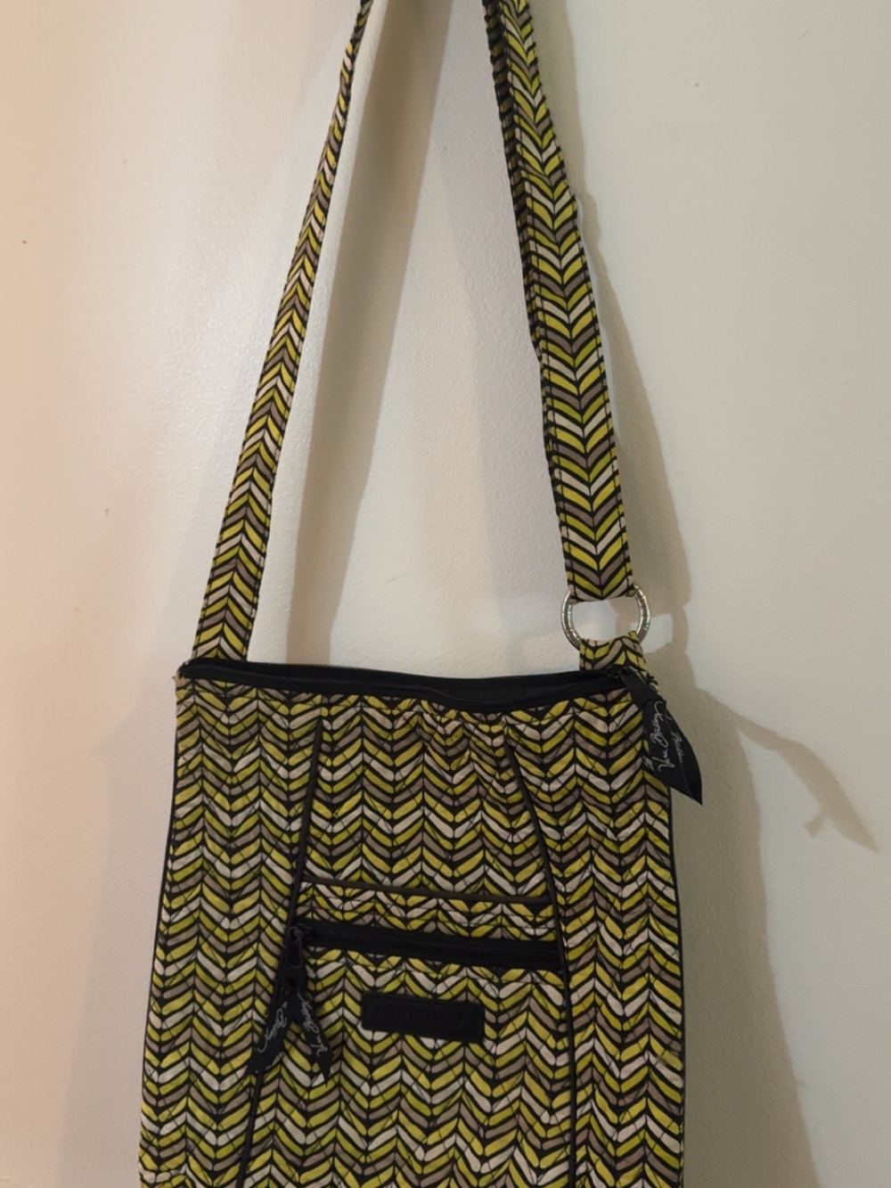 Vera Bradley Yellow Chevron Quilted Crossbody